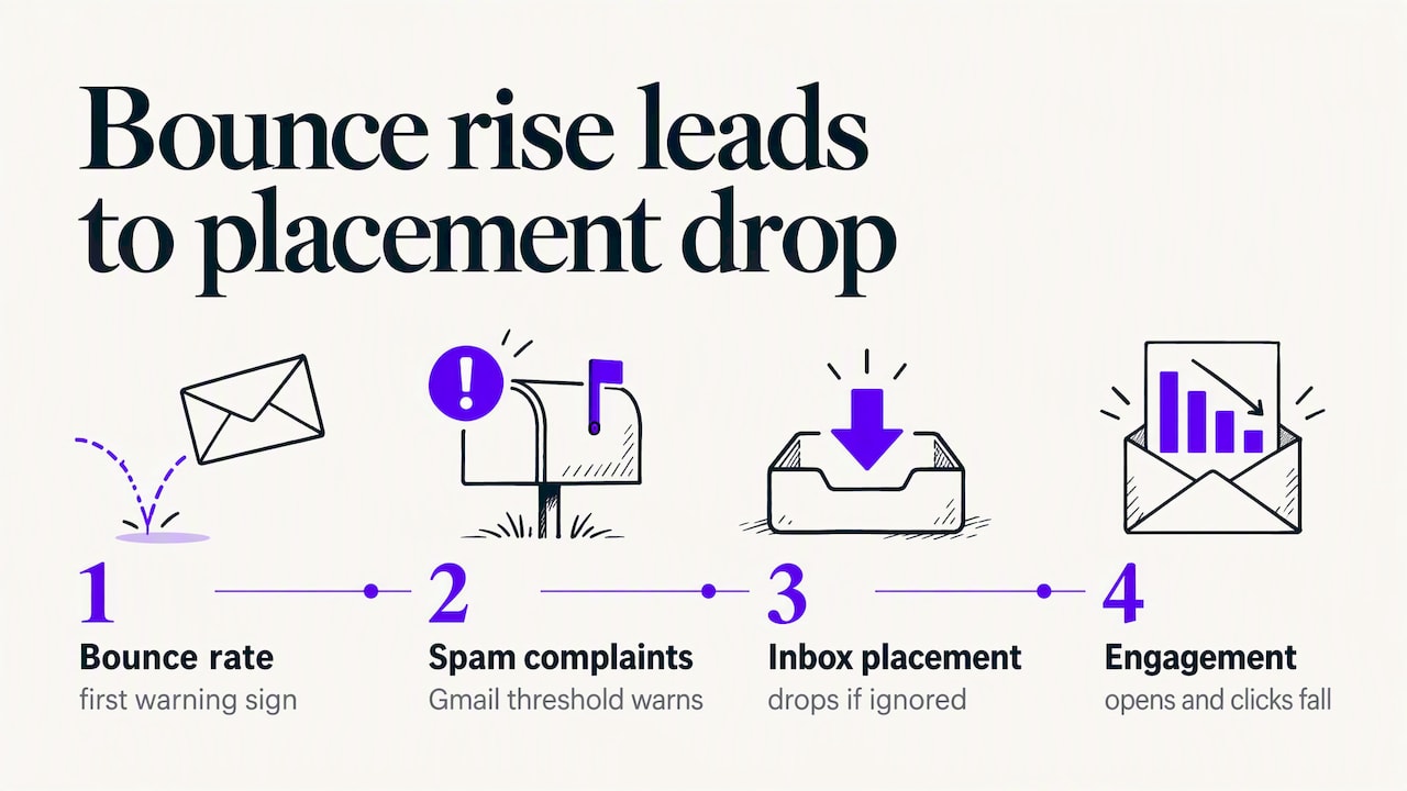 Four email list hygiene metrics and warning sequence