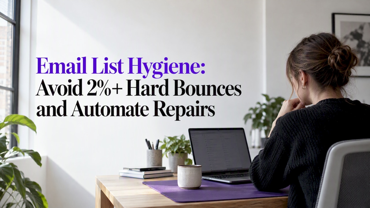 Email List Hygiene: Avoid 2%+ Hard Bounces and Automate Repairs
